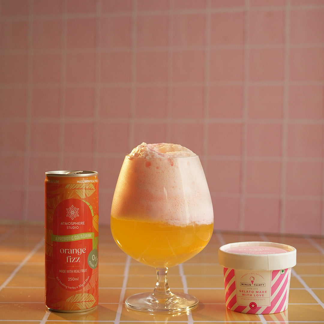Orange Fizz with Strawberry (Vegan Sugar Free)